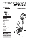 proform 210 csx exercise bike