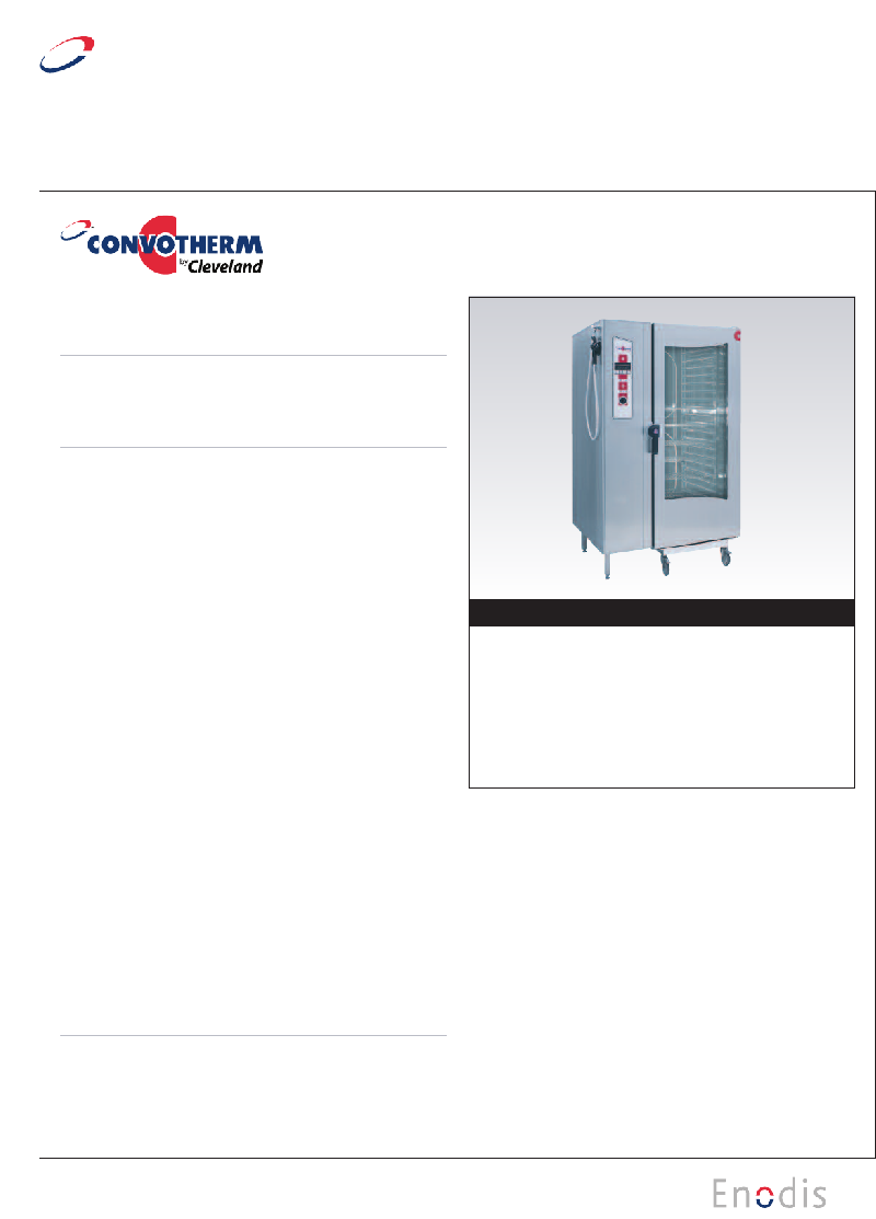 Cleveland Convotherm OGS20.20 OGS20.20 Oven Specification sheet PDF