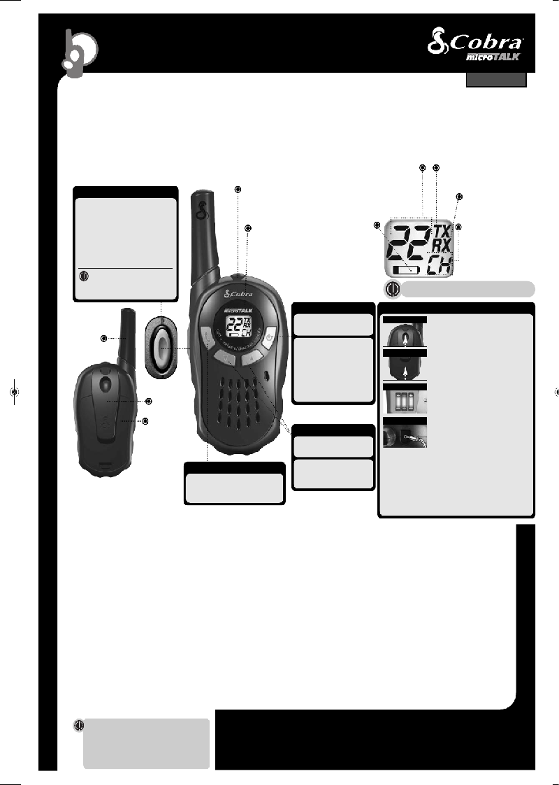 Cobra MicroTalk CXT125C TwoWay Radio Operation & user’s manual PDF
