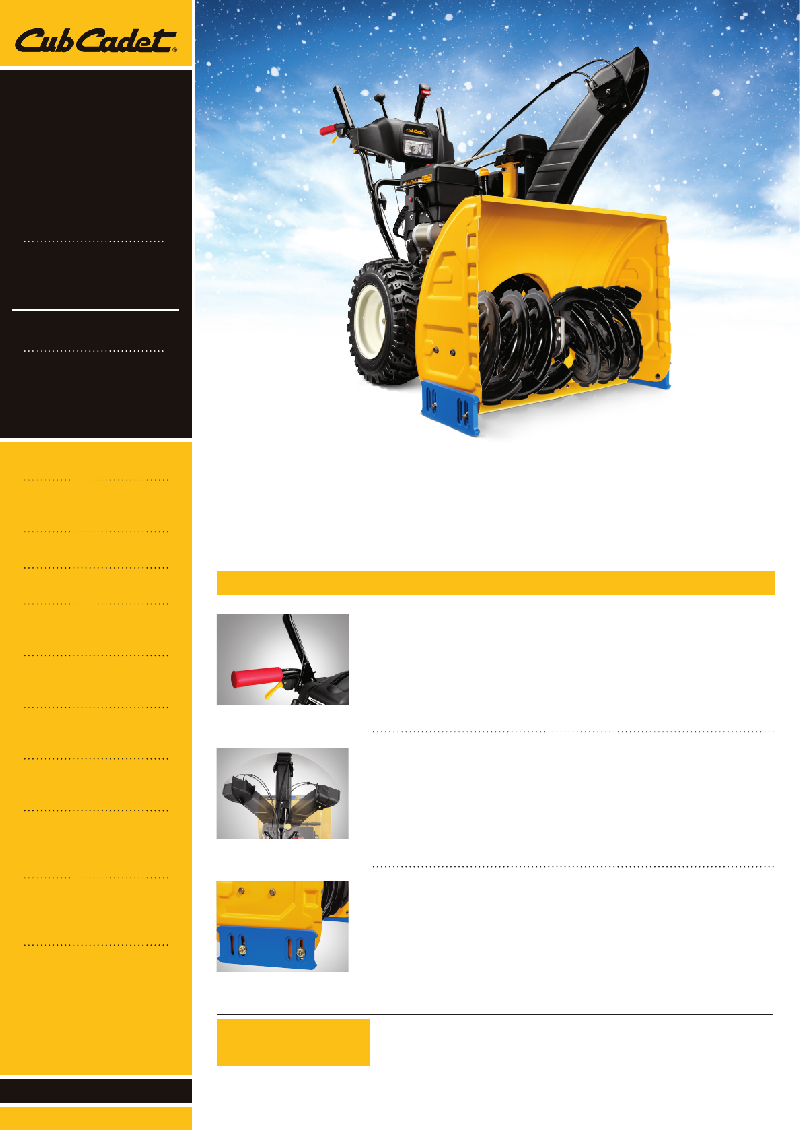 Cub Cadet 524 SWE Snow Blower Specifications PDF View/Download