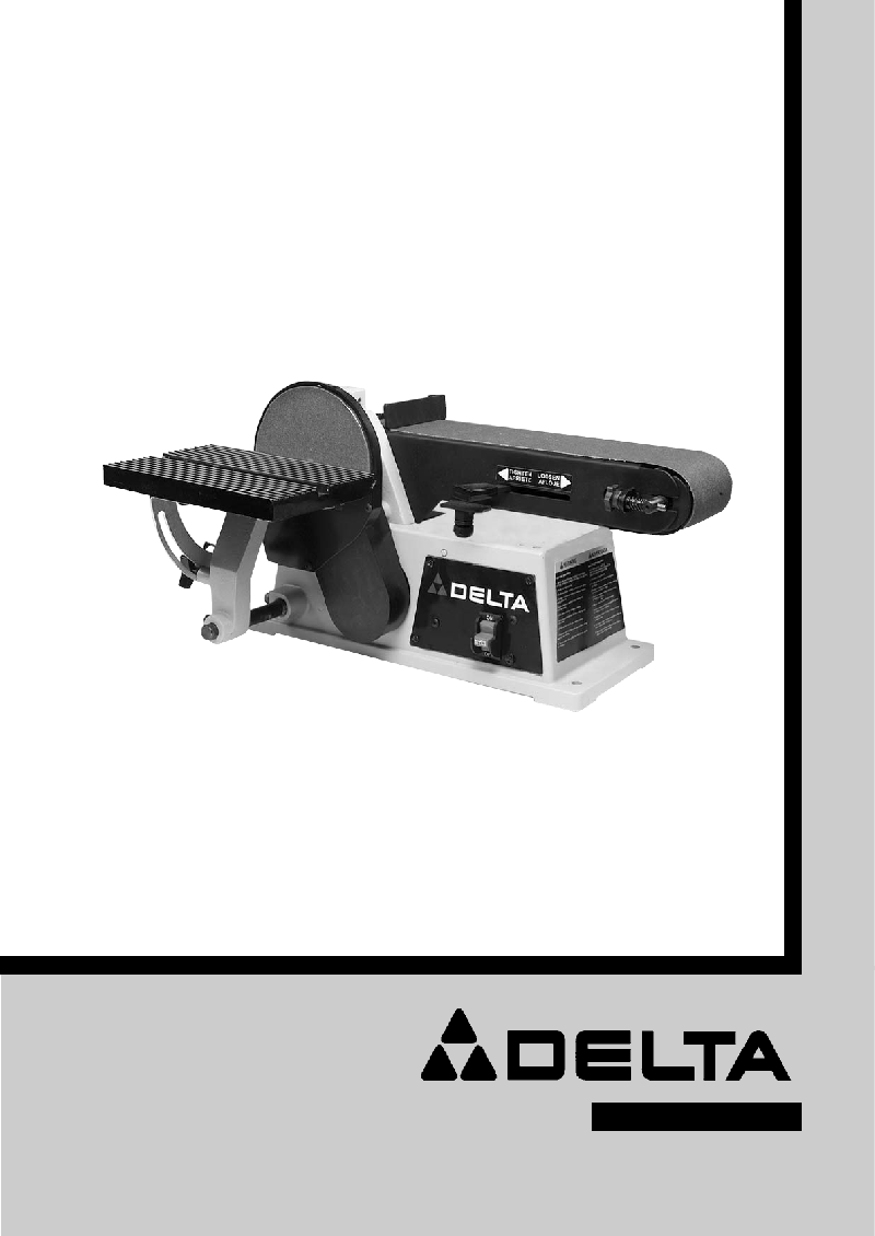 Delta 31460 Sander Instruction manual PDF View/Download