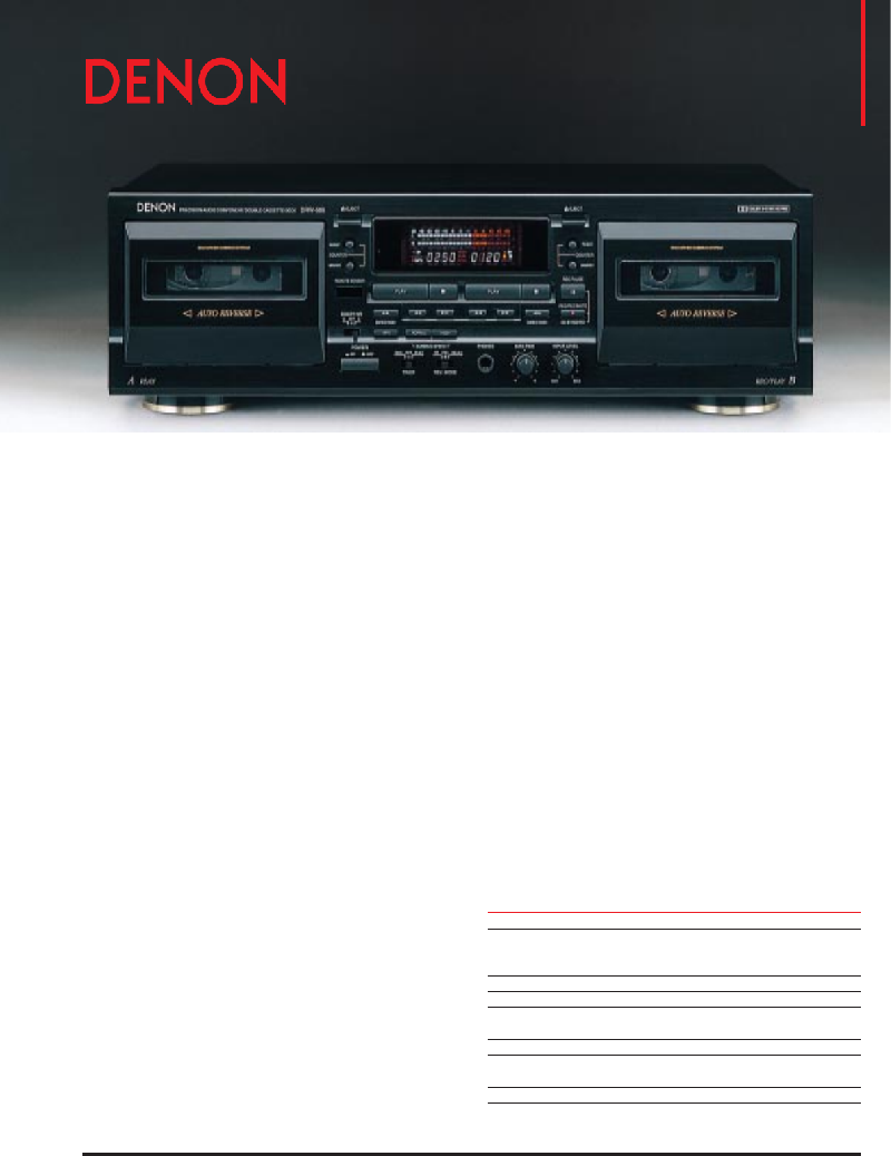 Denon DRW585 Cassette Player Specifications PDF View/Download