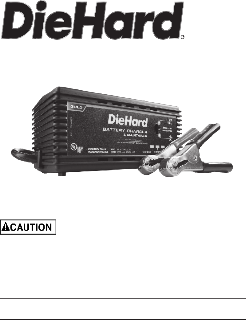 DieHard 28.71219 Battery Charger Operator