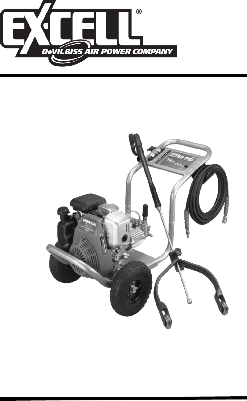 Excell XR2750 Pressure Washer Operation manual PDF View/Download