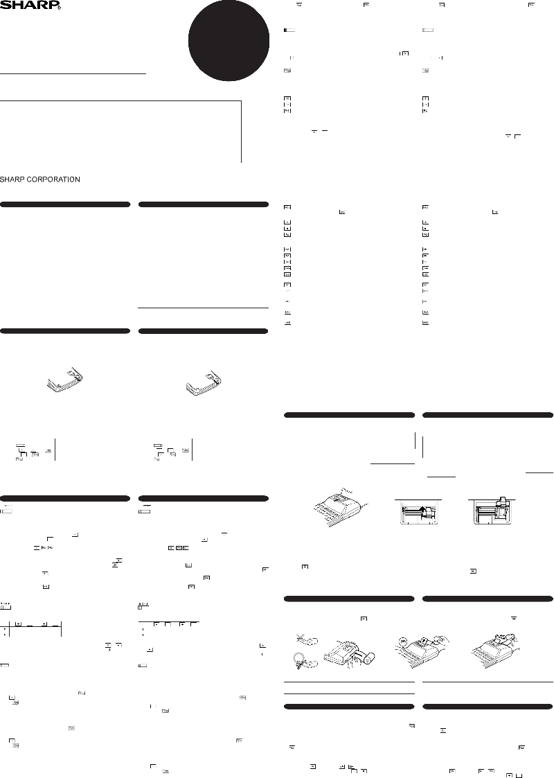 Sharp EL1801V Calculator Operation manual PDF View/Download