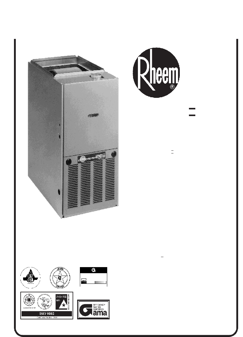 Rheem CRITERION II Furnace Installation manual PDF View/Download