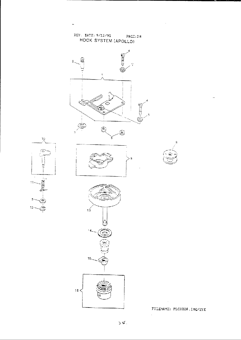 Singer 4552 Sewing Machine List of parts PDF View/Download, Page 22