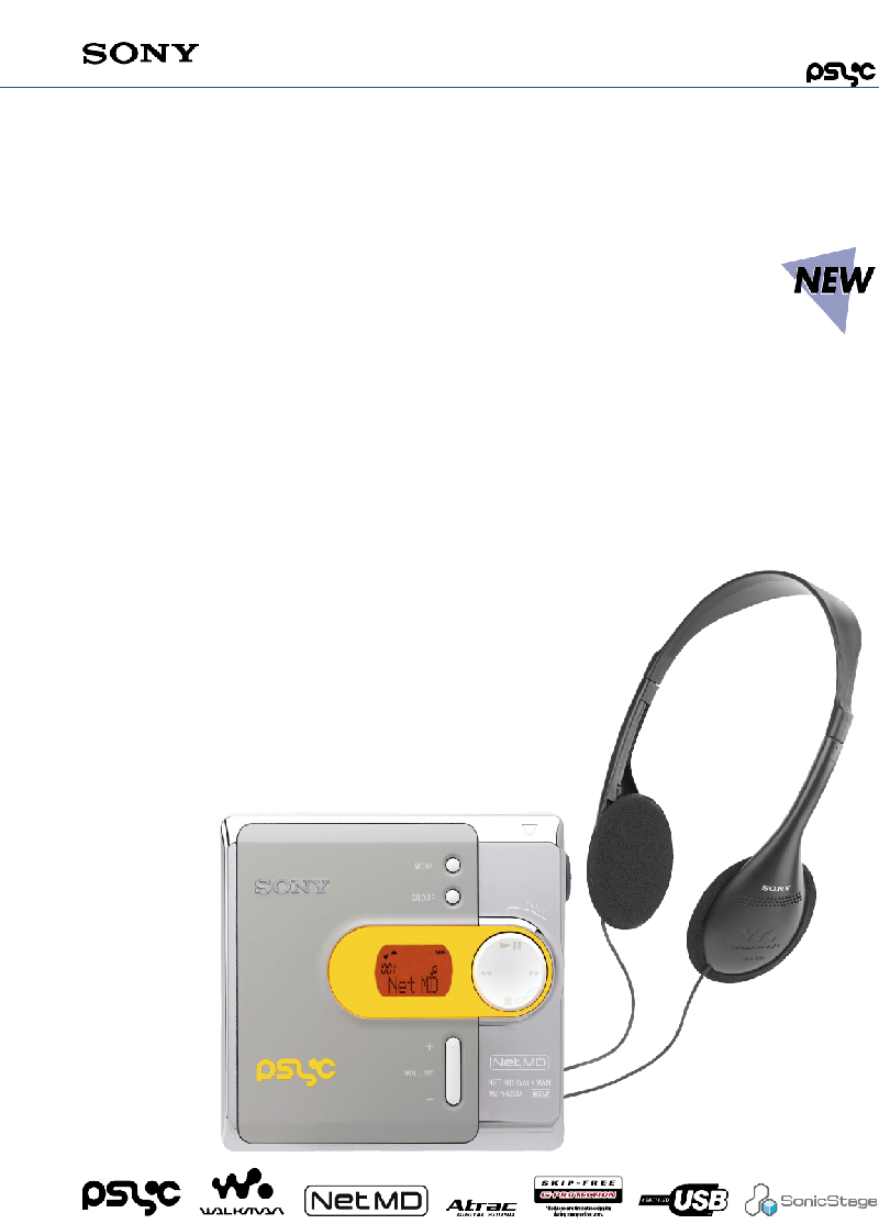 Sony MZN420D Net MD Walkman MiniDisc Recorder MiniDisc Player