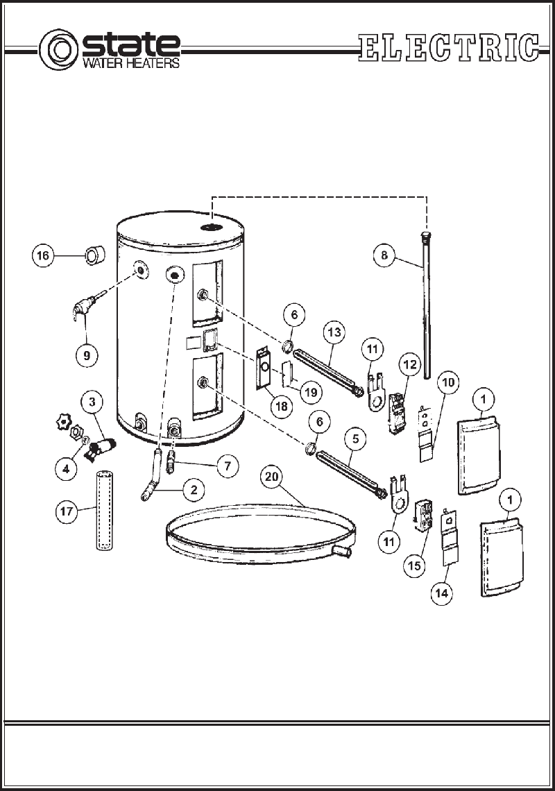 State Water Heaters 40 DHMS Water Heater Parts list PDF View/Download