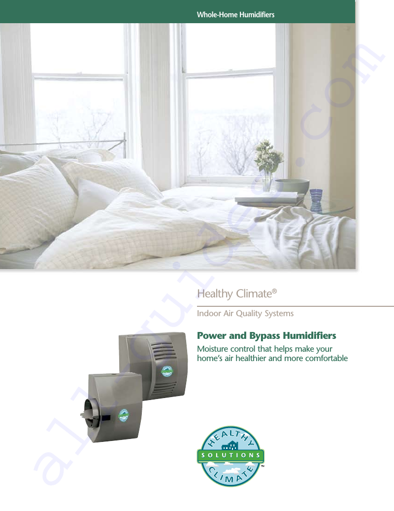 Healthy Climate HCWB12 Humidifier Brochure PDF View/Download