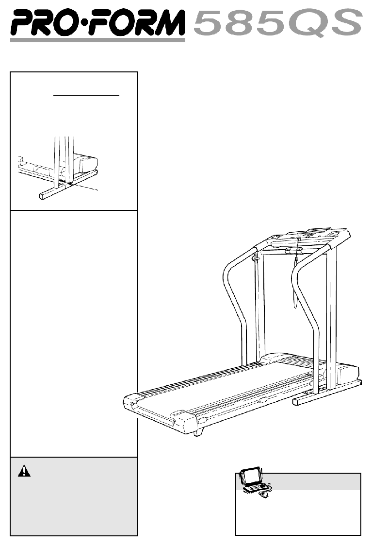 ProForm 585 Qs Treadmill Operation & user’s manual PDF View/Download