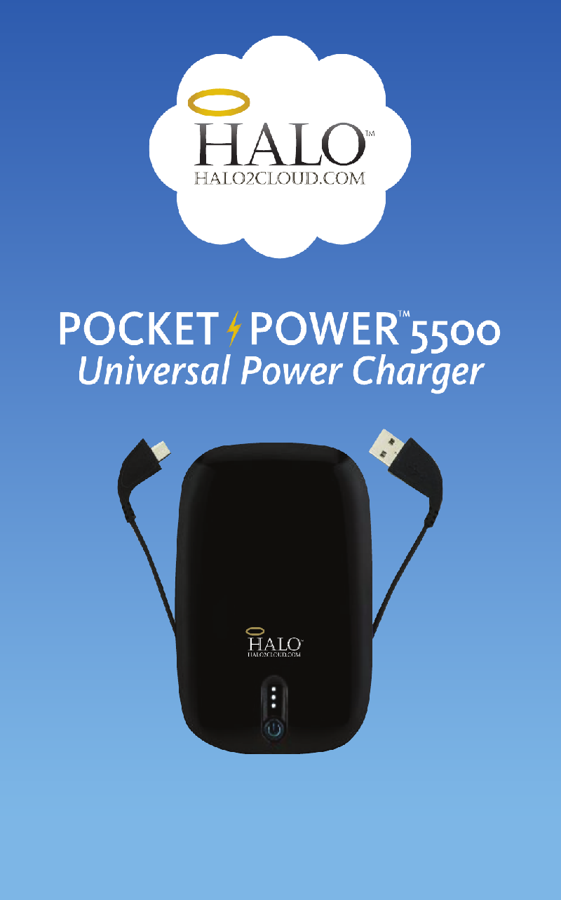 Halo2Cloud Pocket Power 5500 Battery Charger Operation & user’s manual