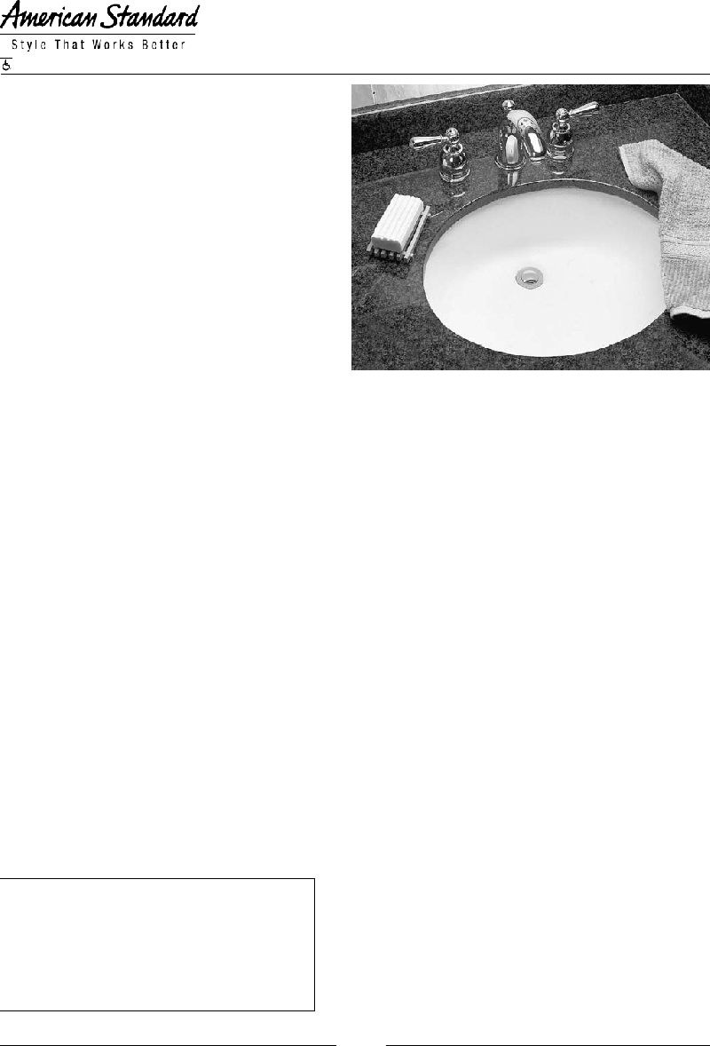 American Standard Ovalyn 0495.221 Indoor Furnishing Specification sheet