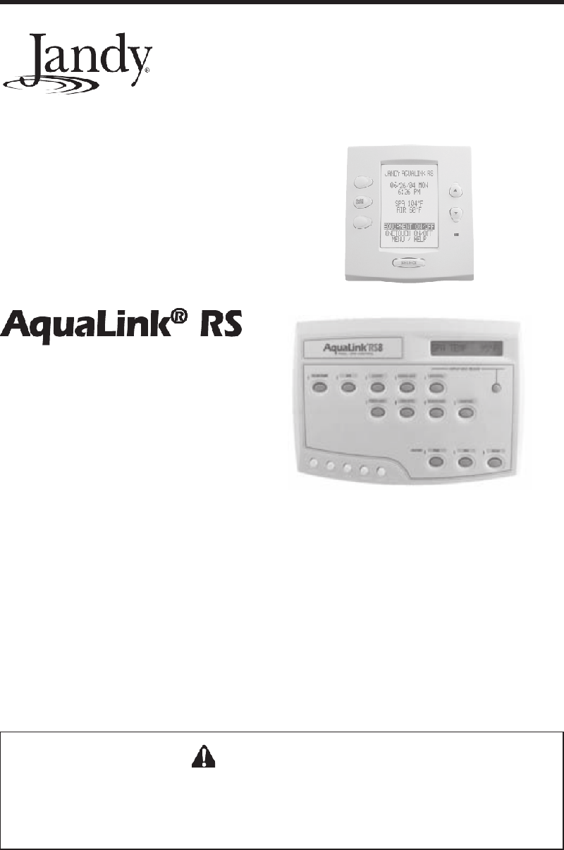 Jandy AquaLink RS Swimming Pool Installation manual PDF View/Download