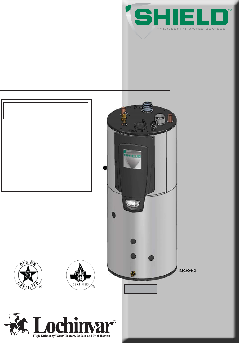 Lochinvar Shield SNA151100 Boiler Installation & service manual PDF