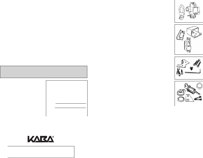 Kaba SIMPLEX 900 Series Locks Installation instructions manual PDF View