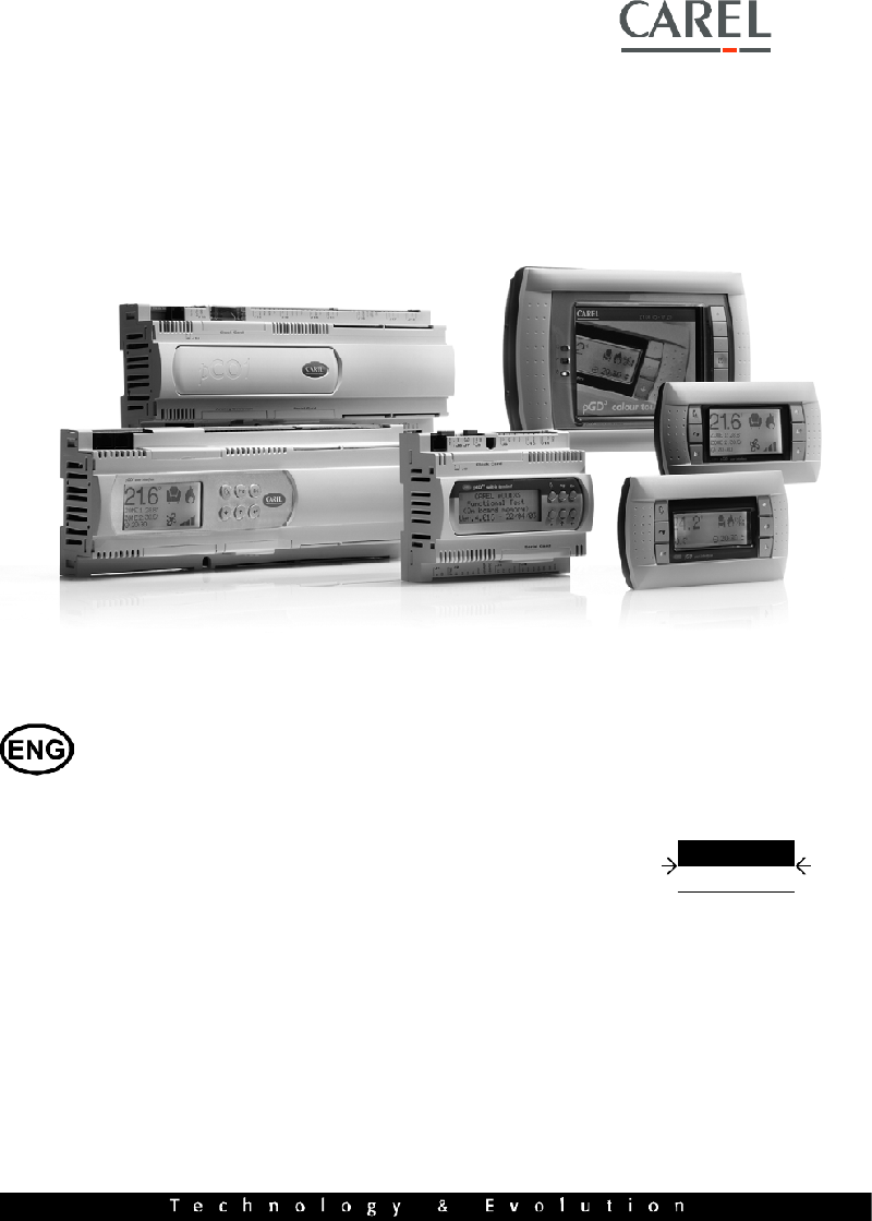 Carel pCO series Controller Operation & user’s manual PDF View/Download