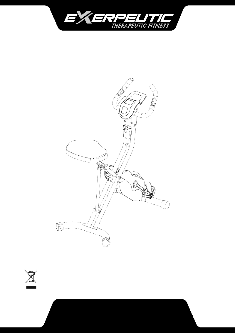 Exerpeutic Folding Upright Bike with Pulse Exercise Bike Owner's manual