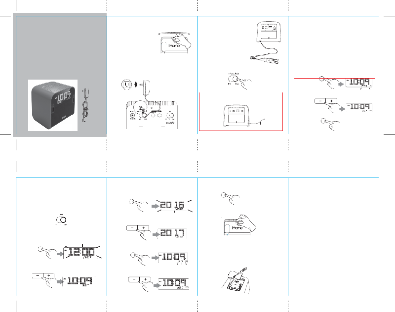 iHome HBN22 Clock Radio Quick start manual PDF View/Download