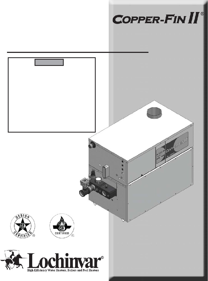 Lochinvar Copper Fin 2 Service Manual