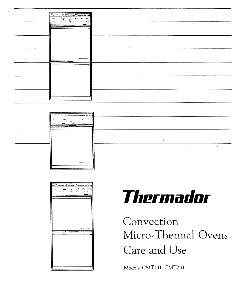 Thermador CMT131 Convection Oven Care and use PDF View/Download