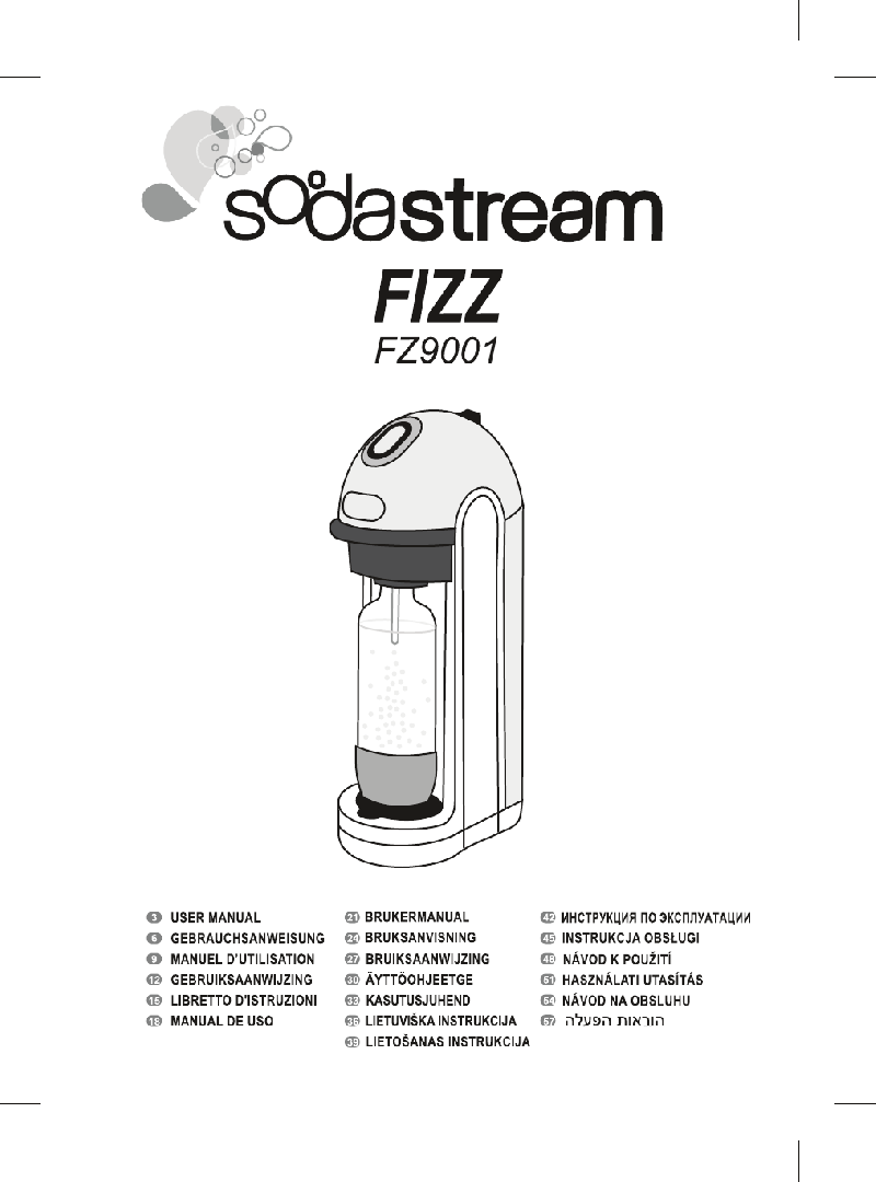 SodaStream FIZZ FZ9001 Kitchen Appliances Operation & user’s manual PDF
