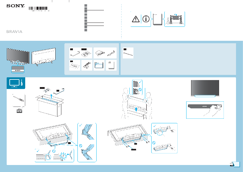 Sony BRAVIA KDL-32W600D TV Setup manual PDF View/Download