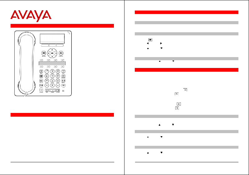 Avaya 1408 Telephone System Quick reference manual PDF View/Download