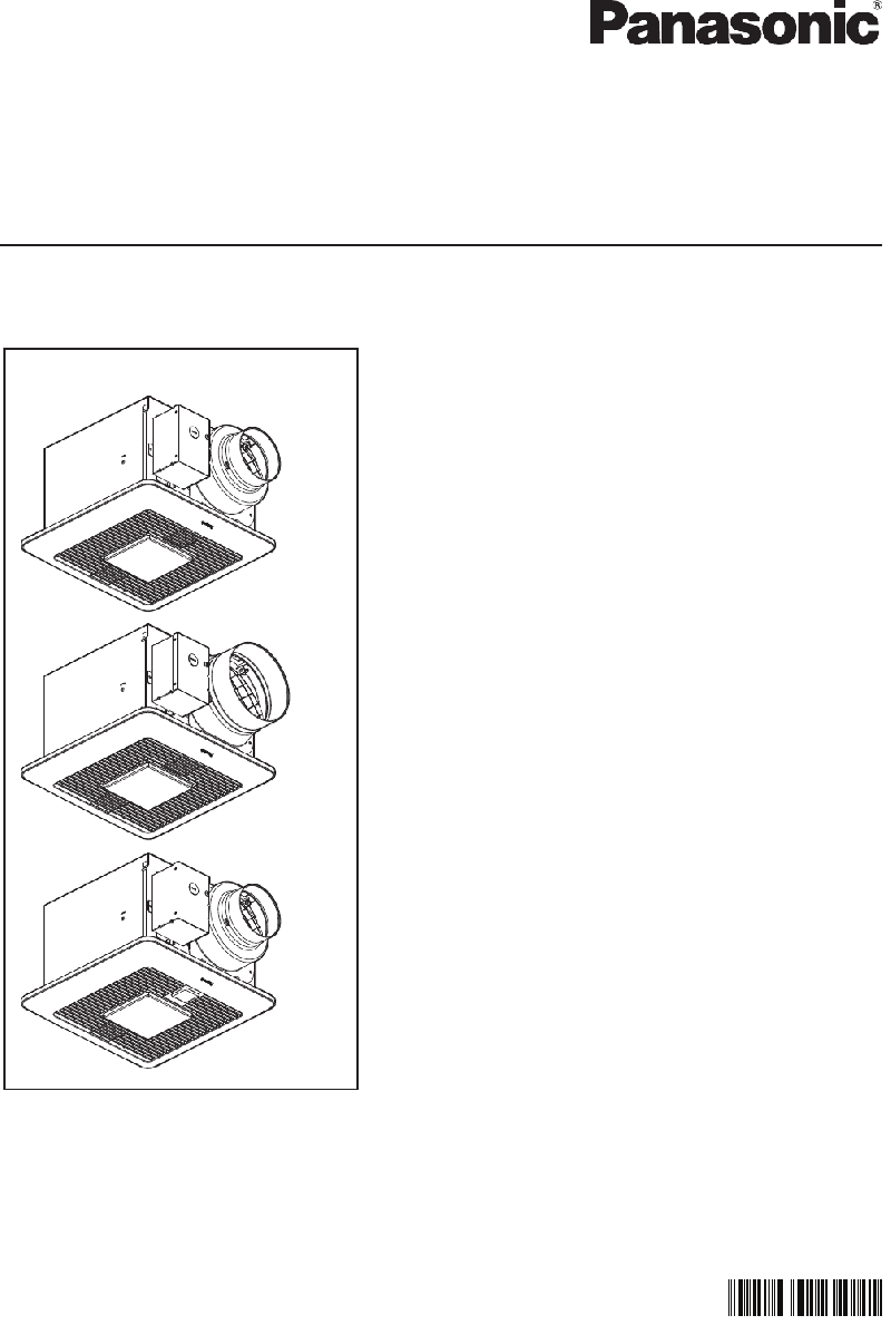 Panasonic FV1115VQL1 Fan Installation instructions manual PDF View