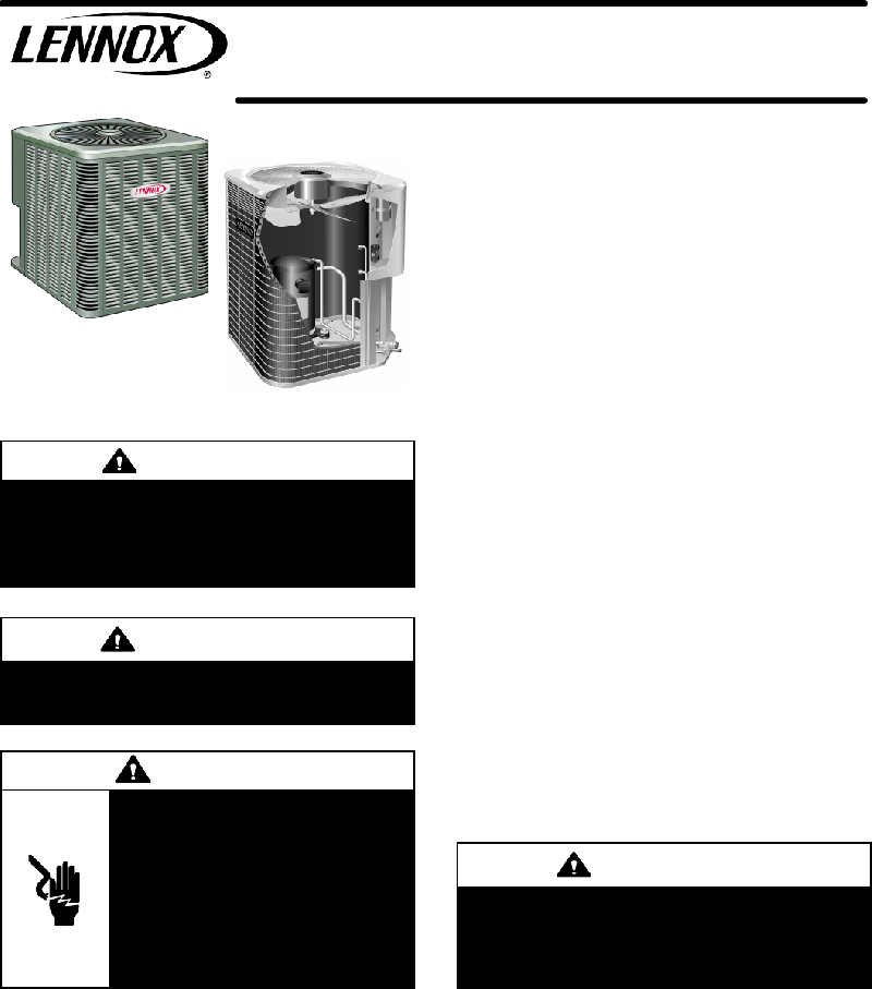 Lennox 13ACX Air Conditioner Installation and service procedure PDF