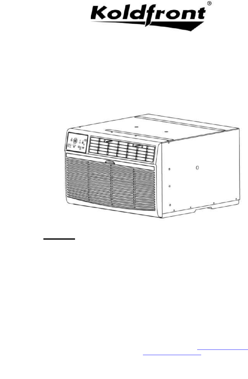 Koldfront WTC10002WCO115V Air Conditioner Owner