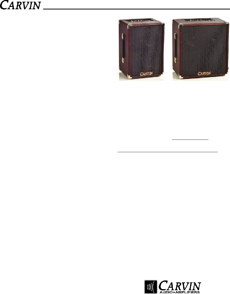CARVIN AG300 Amplifier Operation & user’s manual PDF View/Download