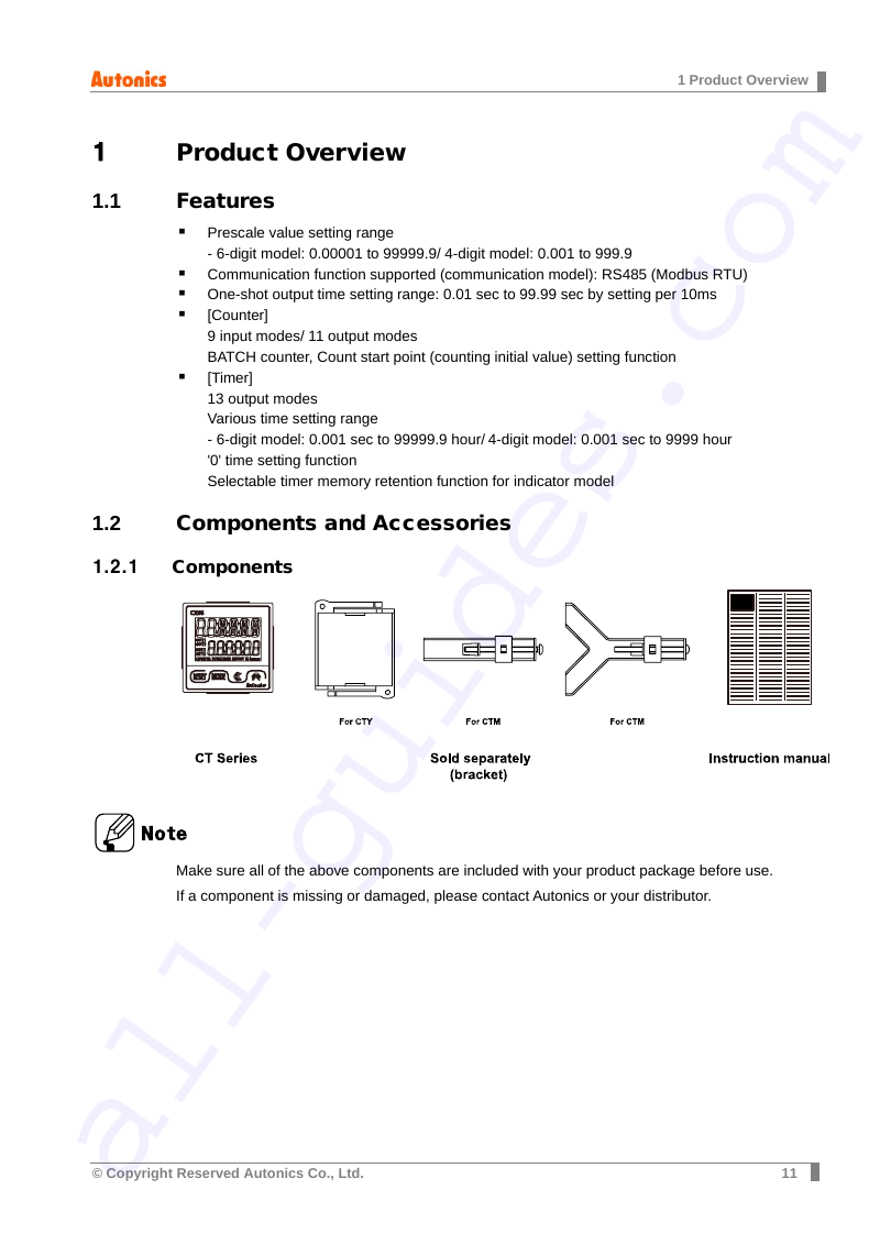 Autonics CT4S1P series Timer Operation & user’s manual PDF View