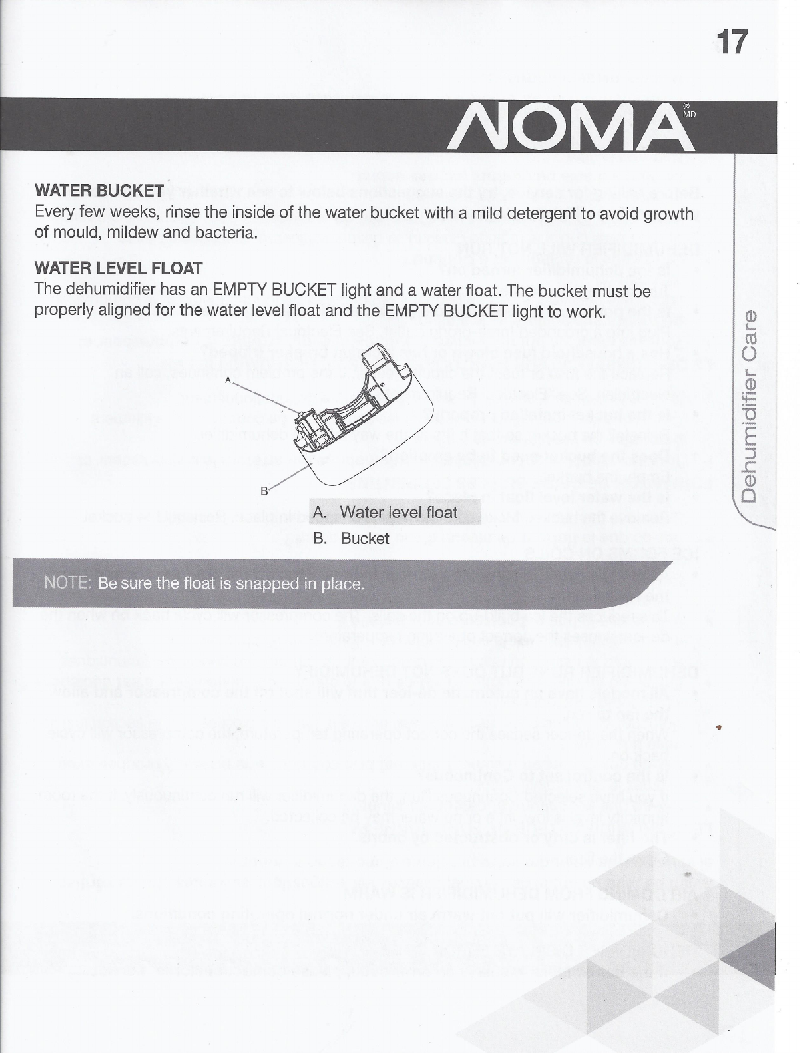 NOMA 04357948 Dehumidifier Instruction manual PDF View/Download, Page
