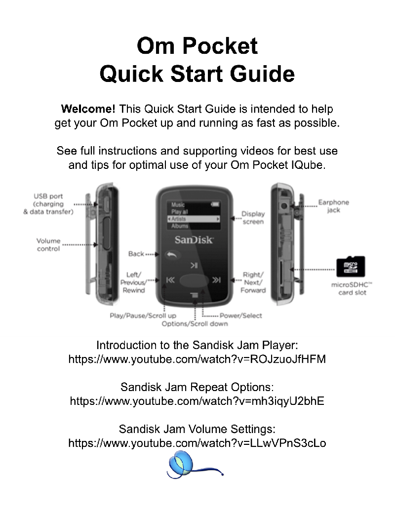 SanDisk Clip Jam MP3 Player Quick start manual PDF View/Download